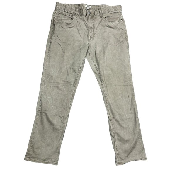 Calvin Klein Jeans Mens Khaki Dusty Green Denim Mid Rise Straight Leg Size 36X30 - Picture 1 of 14